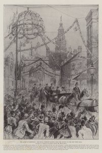 The Queen at Sheffield, the Royal Carriage Passing from the Station to the New Town Hall
